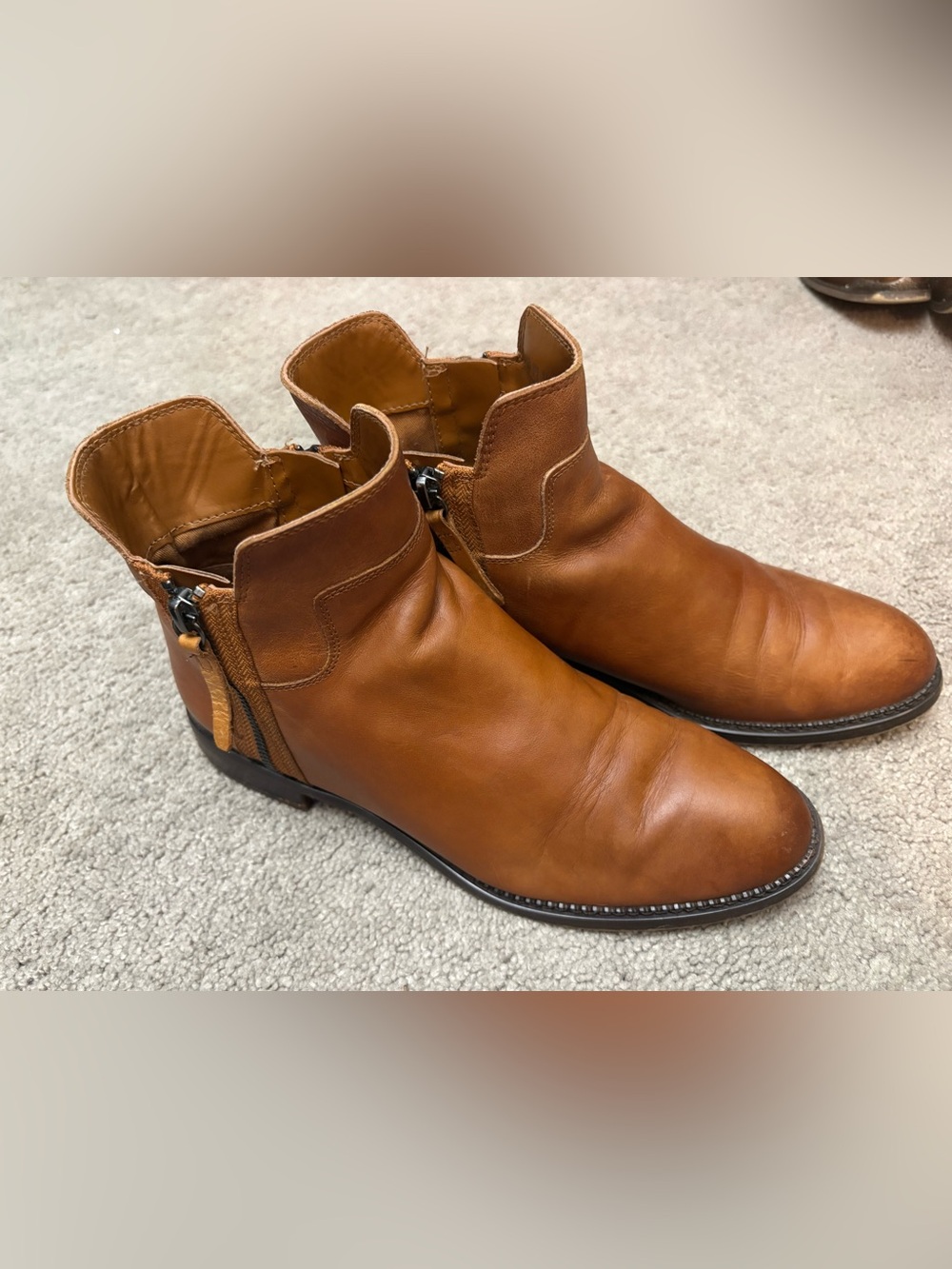 Franco Sarto Men's Cognac Leather Ankle Boots